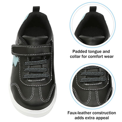 Skywheel Toddler/Little Kid Boys Girls Casual Breathable Strap Sneaker Black