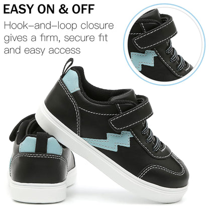 Skywheel Toddler/Little Kid Boys Girls Casual Breathable Strap Sneaker Black